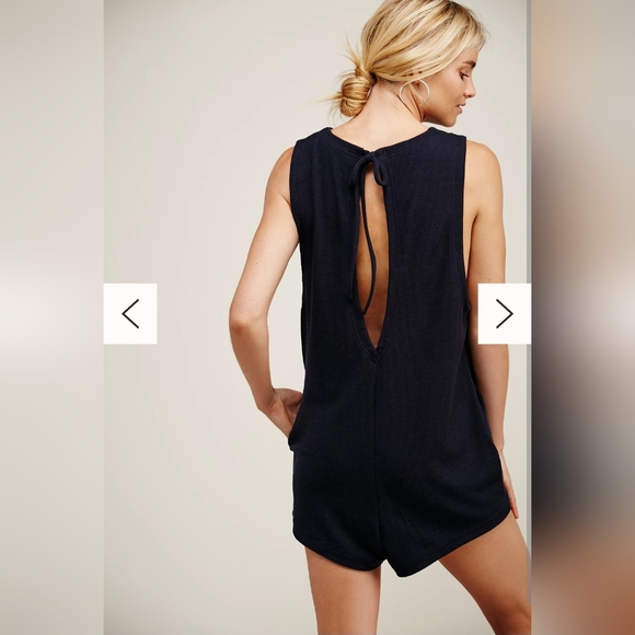 West Bay One-piece Free People Navy Blue Romper. - Picture 7 of 16